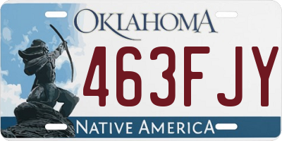 OK license plate 463FJY