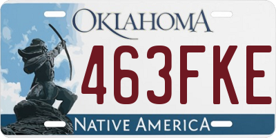 OK license plate 463FKE