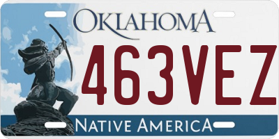 OK license plate 463VEZ