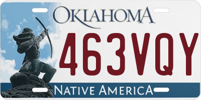 OK license plate 463VQY