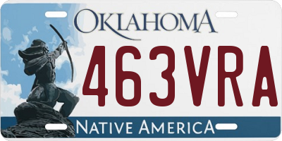 OK license plate 463VRA