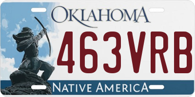 OK license plate 463VRB