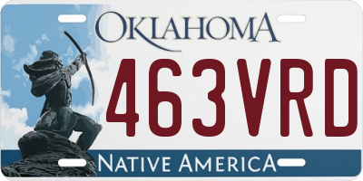 OK license plate 463VRD