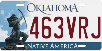 OK license plate 463VRJ