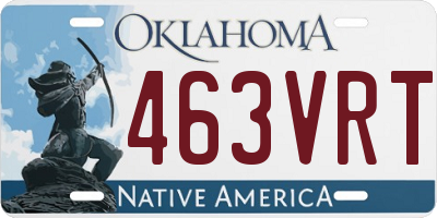 OK license plate 463VRT