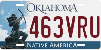 OK license plate 463VRU