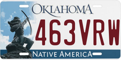 OK license plate 463VRW