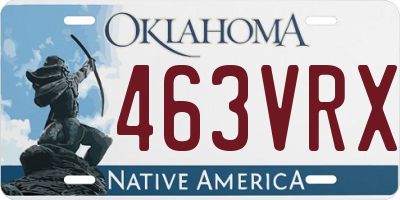 OK license plate 463VRX