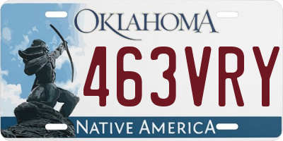 OK license plate 463VRY