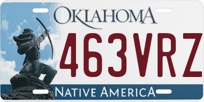 OK license plate 463VRZ