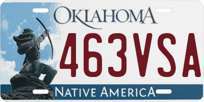 OK license plate 463VSA