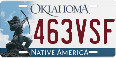 OK license plate 463VSF