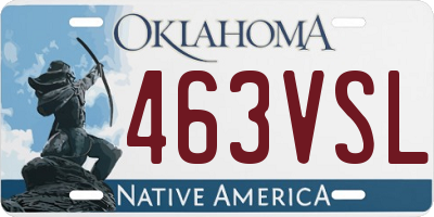 OK license plate 463VSL