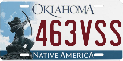 OK license plate 463VSS