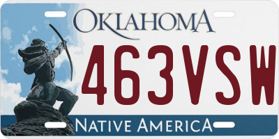 OK license plate 463VSW