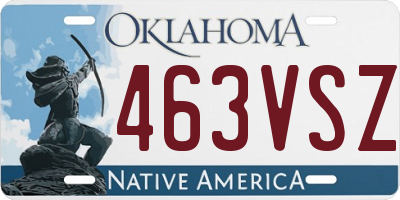 OK license plate 463VSZ