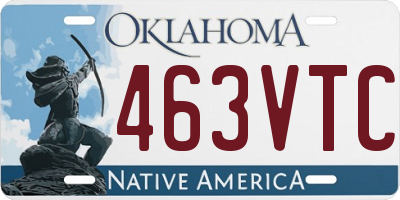 OK license plate 463VTC