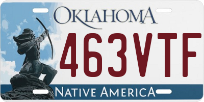 OK license plate 463VTF