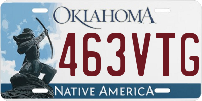 OK license plate 463VTG