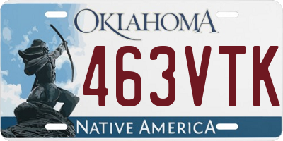 OK license plate 463VTK
