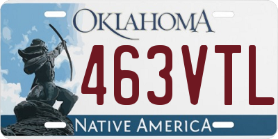 OK license plate 463VTL