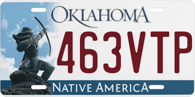 OK license plate 463VTP