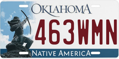 OK license plate 463WMN