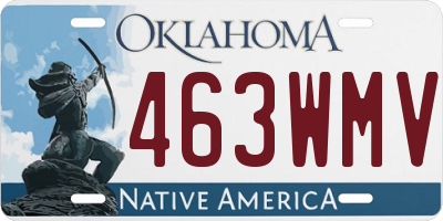 OK license plate 463WMV