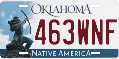OK license plate 463WNF