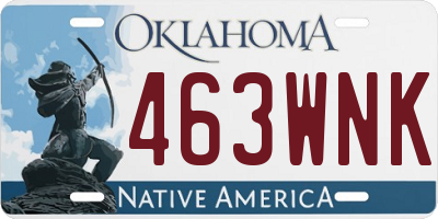 OK license plate 463WNK