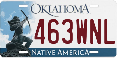 OK license plate 463WNL