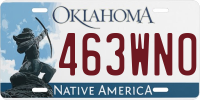 OK license plate 463WNO