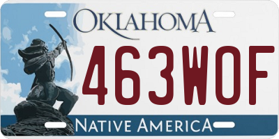 OK license plate 463WOF