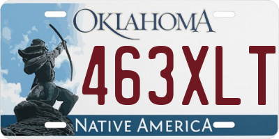 OK license plate 463XLT