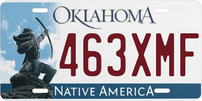OK license plate 463XMF