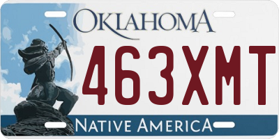OK license plate 463XMT