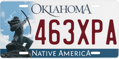 OK license plate 463XPA