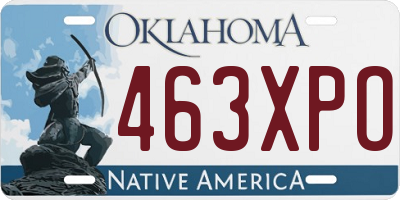 OK license plate 463XPO