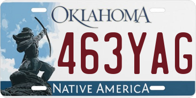 OK license plate 463YAG