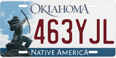 OK license plate 463YJL