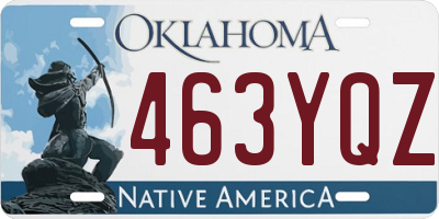 OK license plate 463YQZ