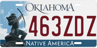 OK license plate 463ZDZ