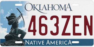 OK license plate 463ZEN
