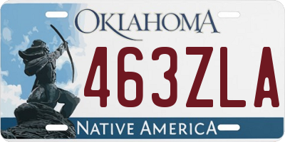 OK license plate 463ZLA