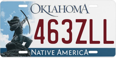OK license plate 463ZLL
