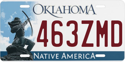 OK license plate 463ZMD