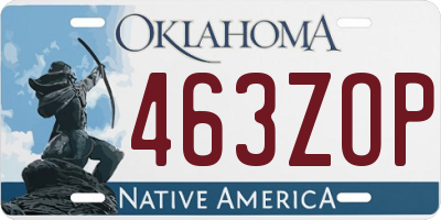 OK license plate 463ZOP