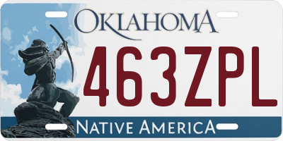 OK license plate 463ZPL