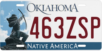 OK license plate 463ZSP