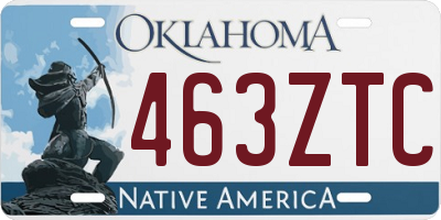 OK license plate 463ZTC